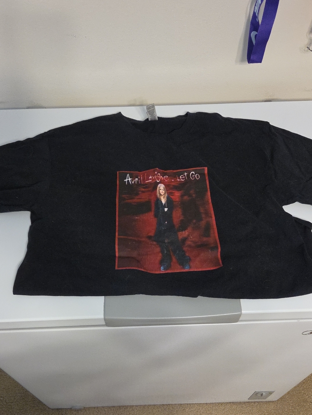 Gildan Black Tee with Red Graphic - Avril Lavigne "Let Go" Art